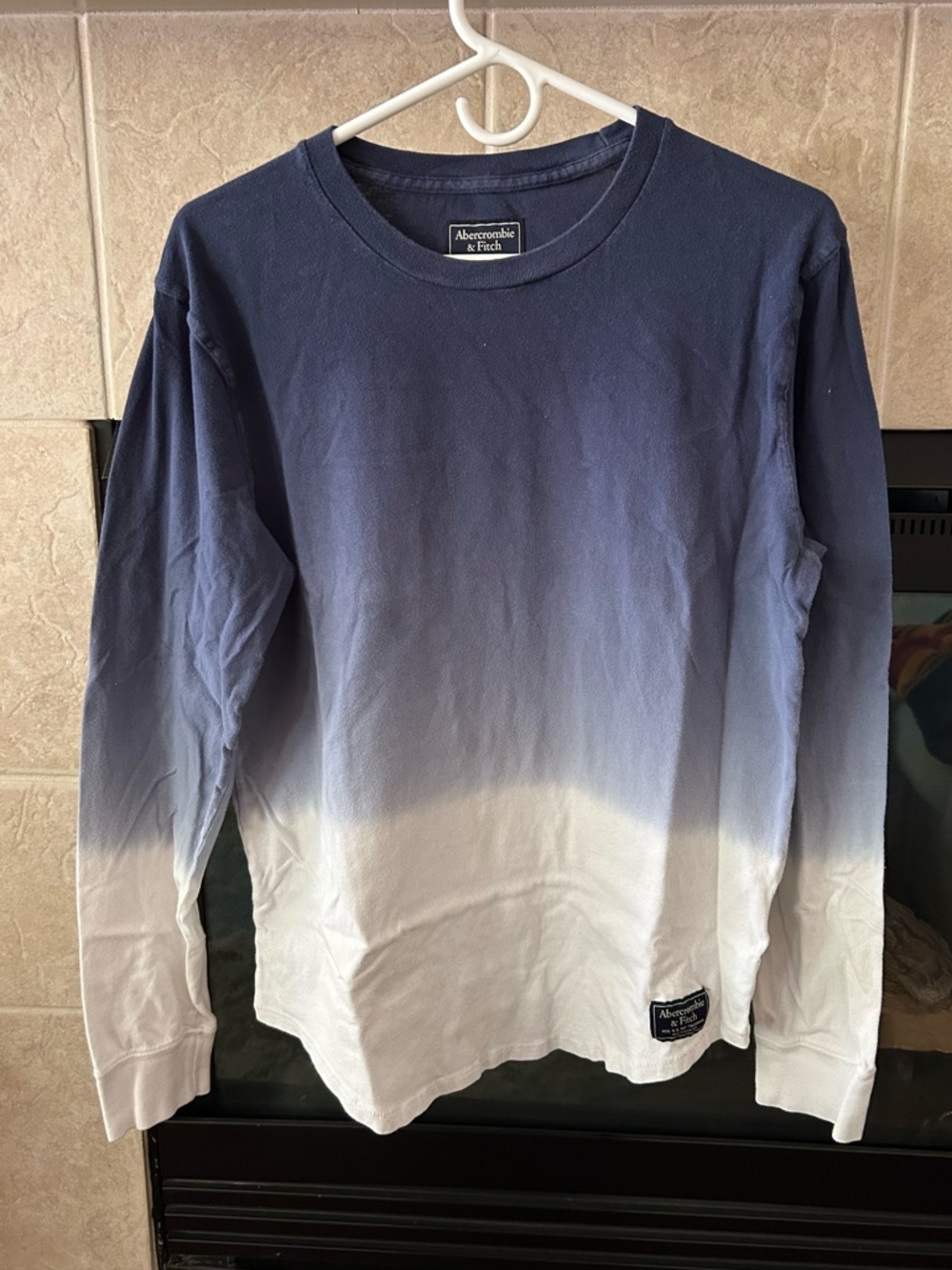 VINTAGE Abercrombie & Fitch Womens Blue White Ombre Dip Dye
